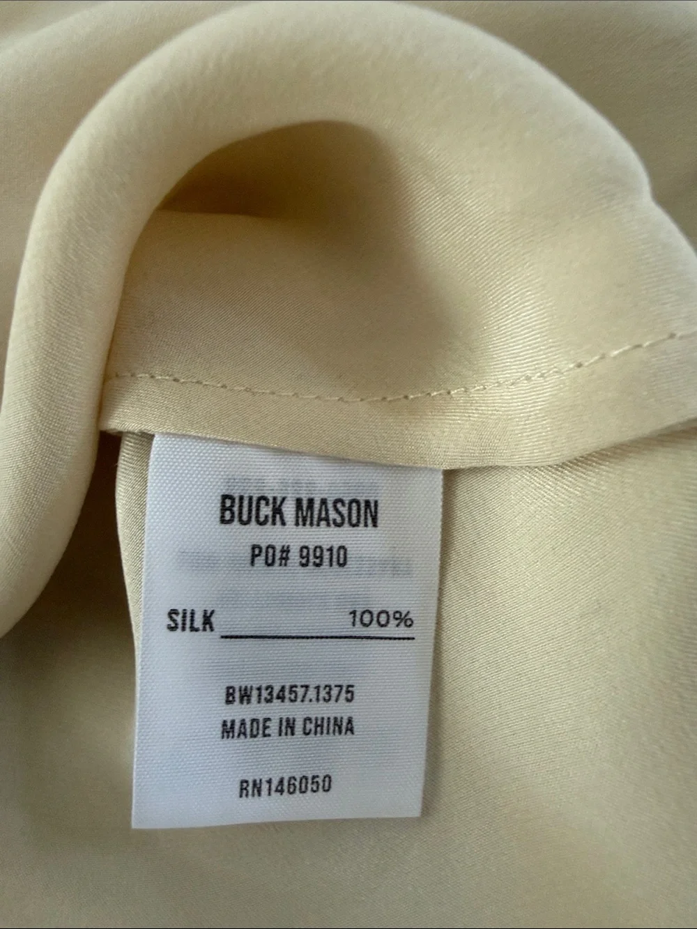 Buck Mason Silk Cami Women Ivory Scalloped V-Neck Spaghetti Strap Tank Top - Picture 4 of 4